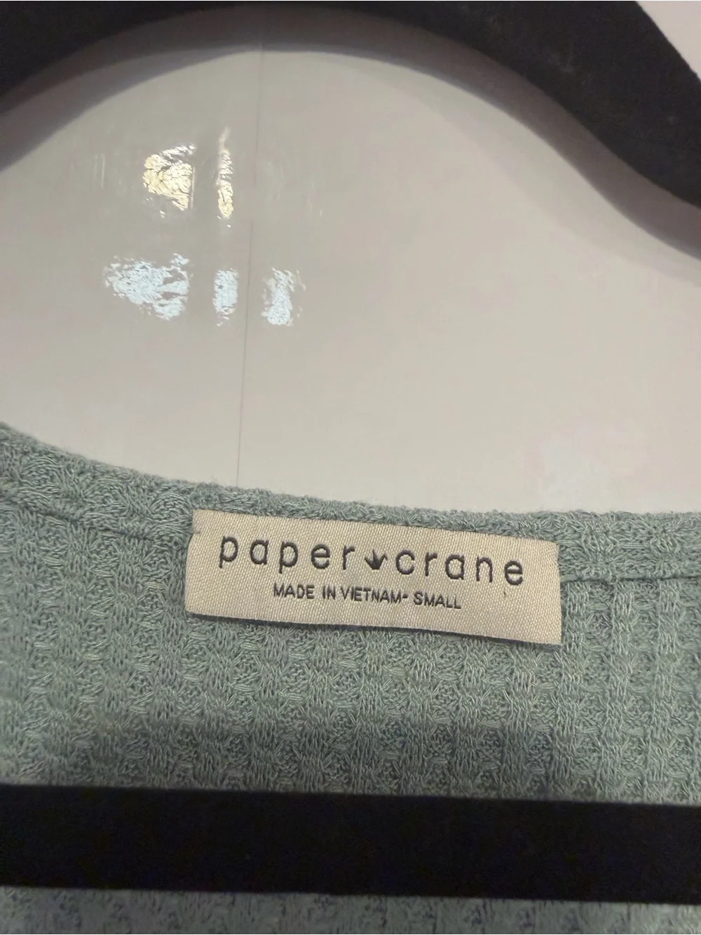 Maeve Papercrane Sleeveless V-Neck‎ Peplum Tank Top in Sage Green